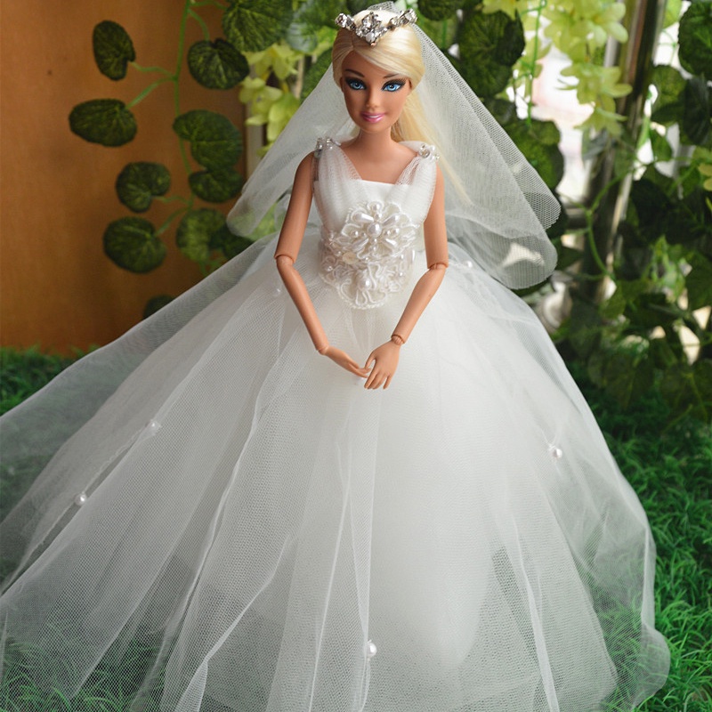 ♥萌娃的店♥ 可兒娃娃 芭比娃娃 高級訂製禮服 新娘婚紗 衣服 Doll Wedding Gown Dress