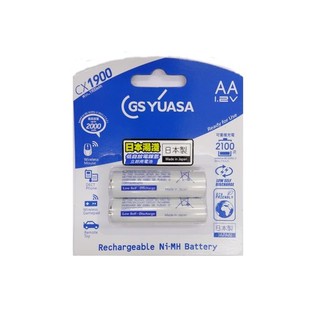 YUASA湯淺日本製3號AA 1900mAh低自放電鎳氫充電電池 2入 (GY-MAA2B) CX1900