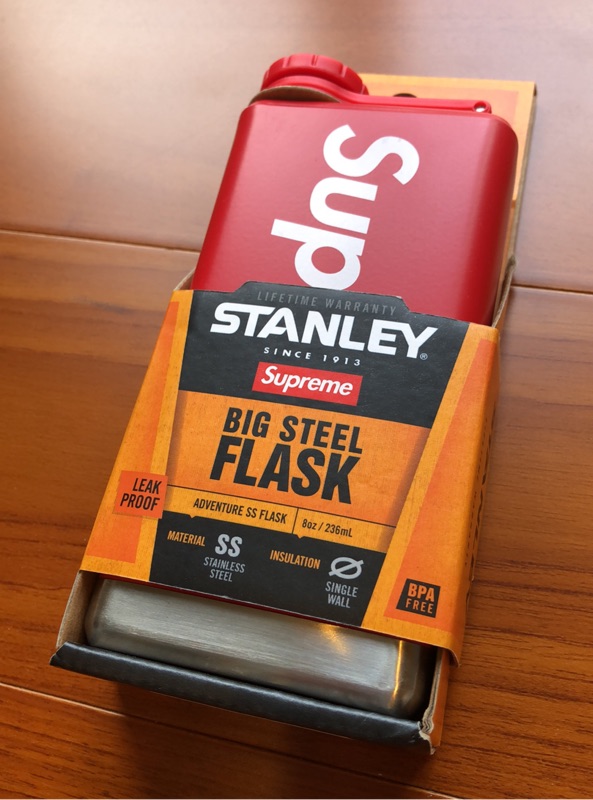 Supreme Stanley Adventure Flask Red 17SS 紅色 Logo 不鏽鋼 酒壺 水壺