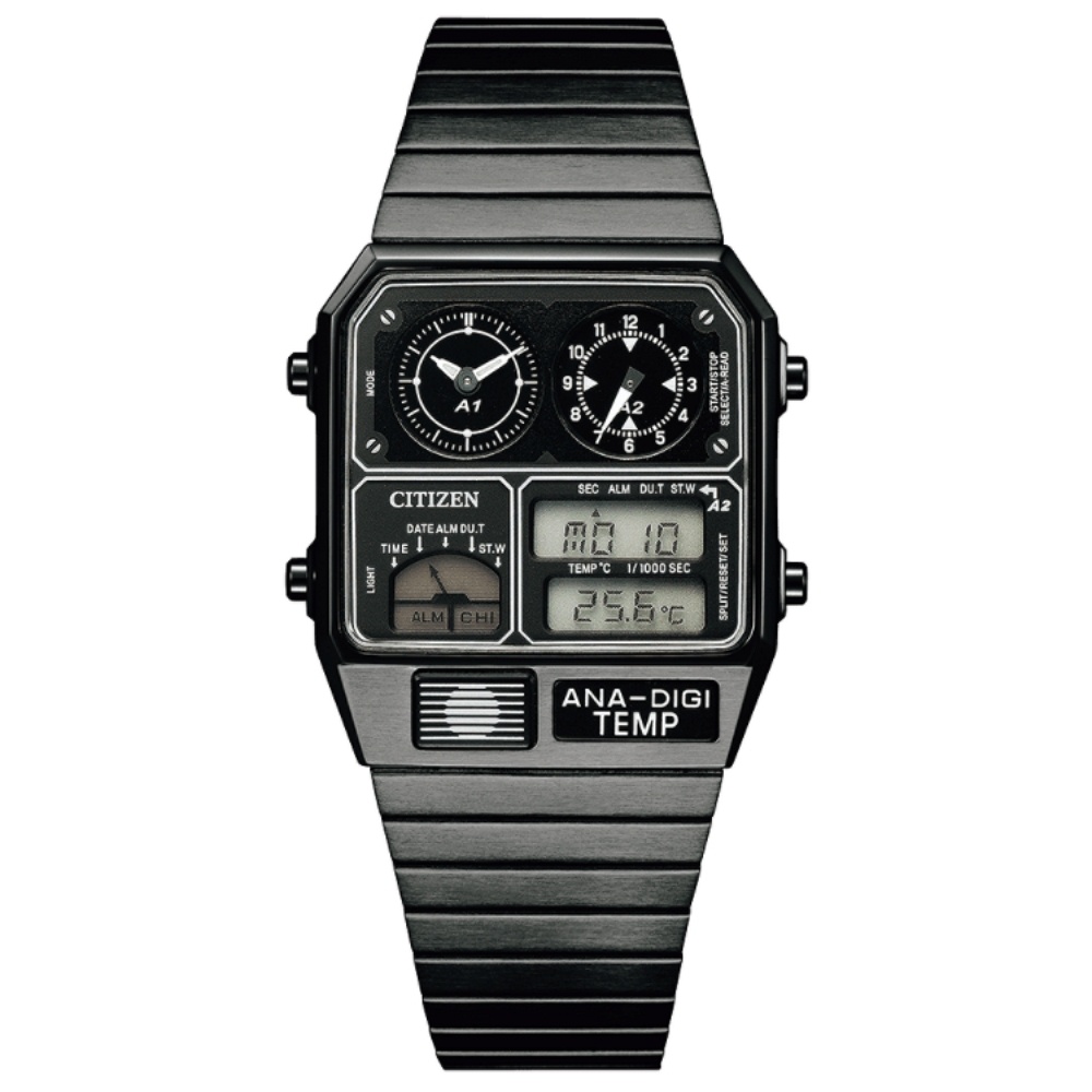 CITIZEN 星辰 復古計時電子腕錶 JG2105-93E