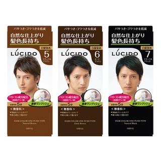 日本 LUCIDO 按壓式染髮霜(50gx2)【小三美日】白染黑 白轉黑 遮白髮 D406887