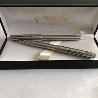 [法國精品] PARKER 派克 SONNET 商籟 系列 鋼桿白夾 鋼珠筆 原子筆 對筆 (全新) 禮品筆 絕版法國製