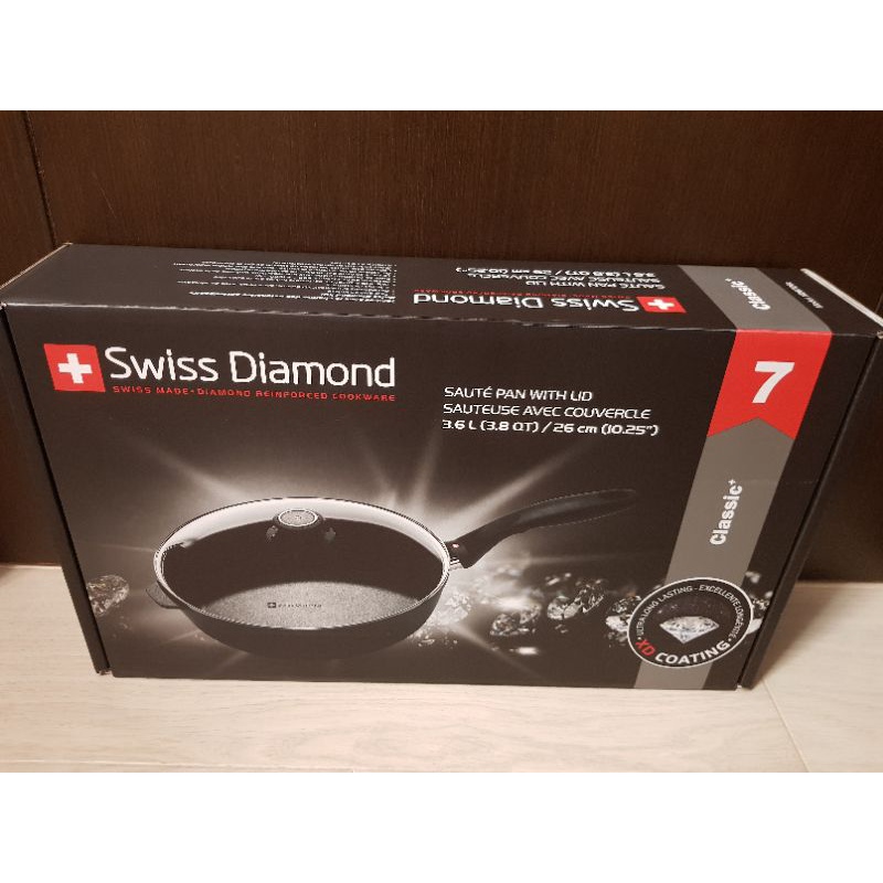 Swiss Diamond 瑞士鑽石圓深煎鍋(含蓋) 26cm 全聯換購商品