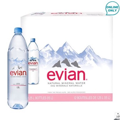 好市多代購costco Evian 天然礦泉水 1250毫升 X 12瓶
