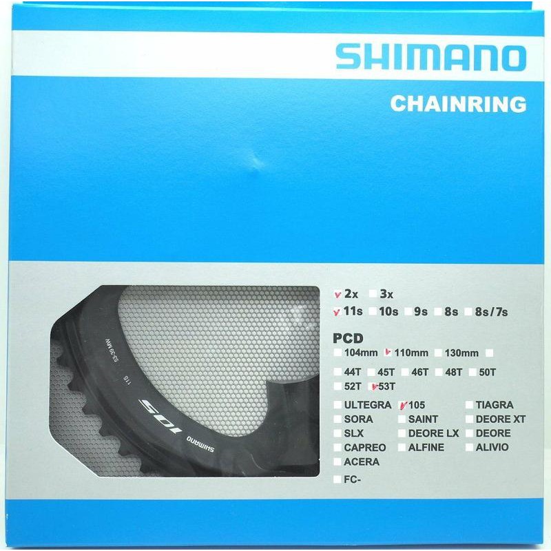 Shimano 105 FC-R7000 2X11速 53T齒片，黑色，用於 53-39T大齒盤