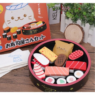❤️臺灣現貨❤️兒童玩具 木製玩具 豪華壽司拼盤 扮家家酒 模擬玩具 草莓木玩 兒童禮物 兒童聖誕禮物 益智玩具 切切樂
