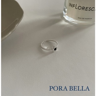 <Porabella>925純銀簡約個性黑色小花可調節式戒指 ins風冷淡時尚開口式戒指 RINGS