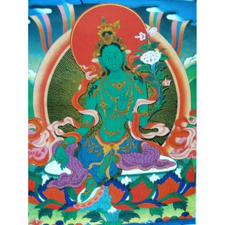綠度母/四臂觀音/白度母 印刷小唐卡