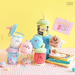 正版BT21 TATA RJ CHIMMY CHOOKY KOYA MANG 珍奶造型絨毛鑰匙扣BABY系列絨毛吊飾娃娃