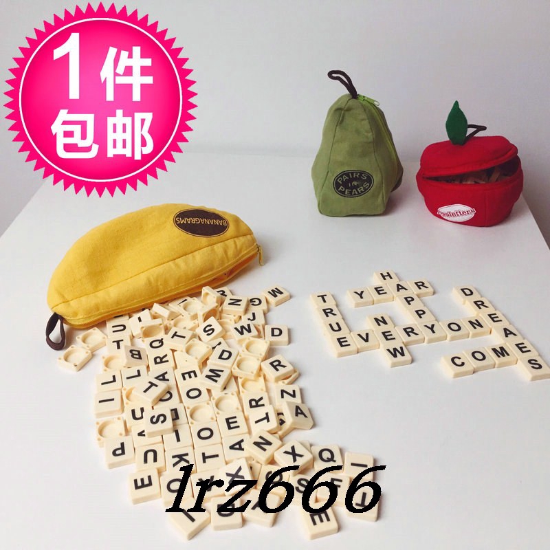 Lrz666 英文單詞拼字遊戲蘋果梨香蕉棋接龍桌遊英語字母早教學習玩教具串 蝦皮購物