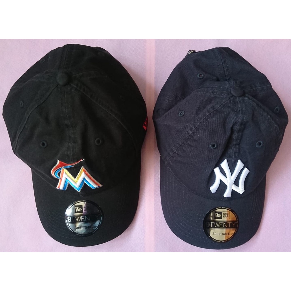 全新 正版 現貨【New Era x MLB】9TWENTY 紐約洋基 海軍藍 邁阿密馬林魚 黑 LOGO 經典可調式帽
