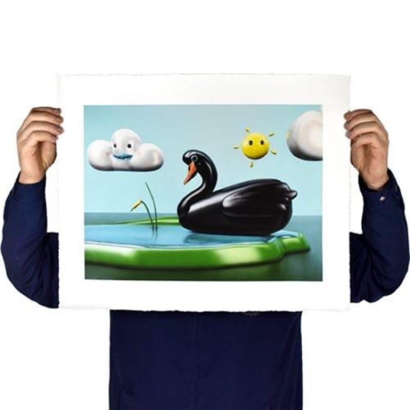 （稀有現貨）Cesar Piette 全球限量100 絕版版畫(圖1.2) 黑天鵝 有保證書 （非村上隆、Banksy)