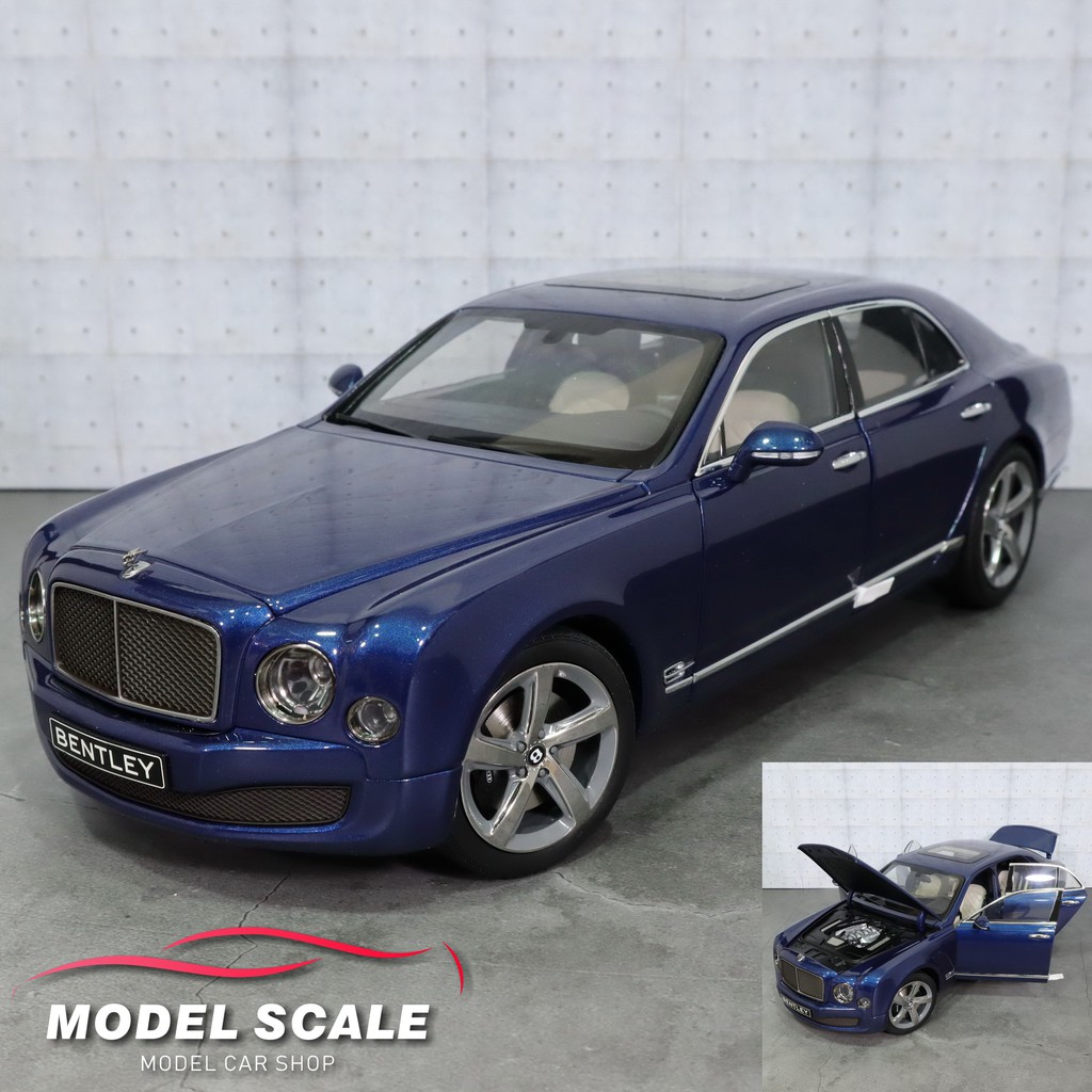 【模例】跳水特價 Kyosho 1/18 賓利原廠 Bentley Mulsanne Speed 馬林藍 全可開