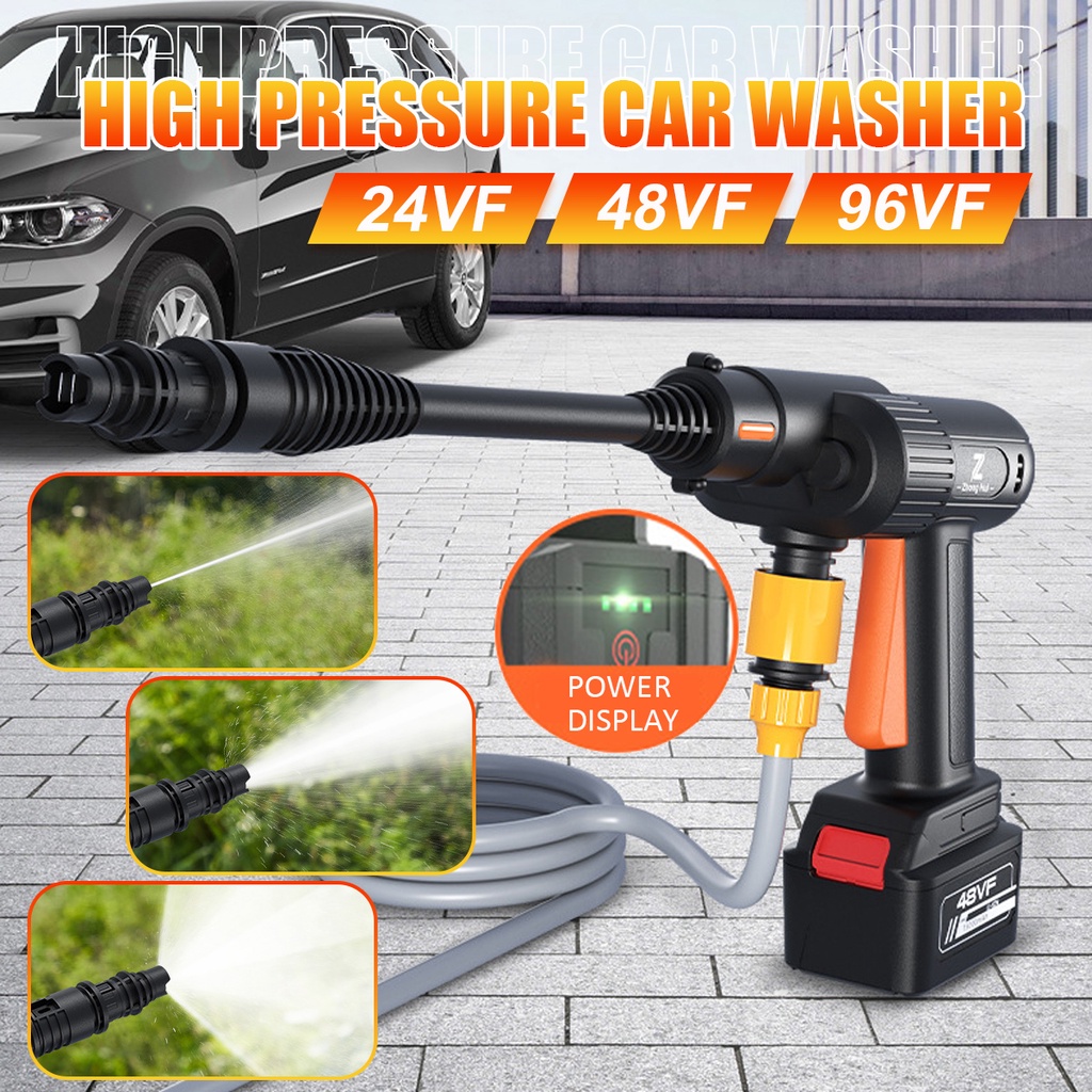 300w 24VF/48VF/96VF 洗車槍清洗機噴嘴高壓洗車機,用於汽車家庭花園清潔