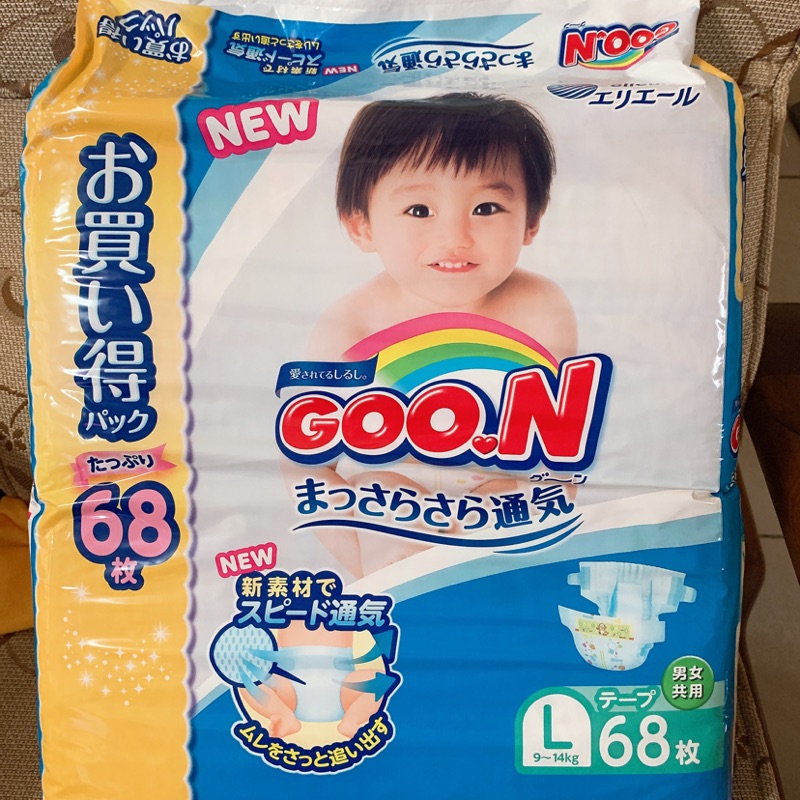 全新大王 阿福狗 goo.n 黏貼紙尿褲 L68