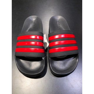 adidas ADILETTE SHOWER 防水運動拖鞋 男女 黑紅 情侶鞋 穿搭 休閒拖鞋 EG1884