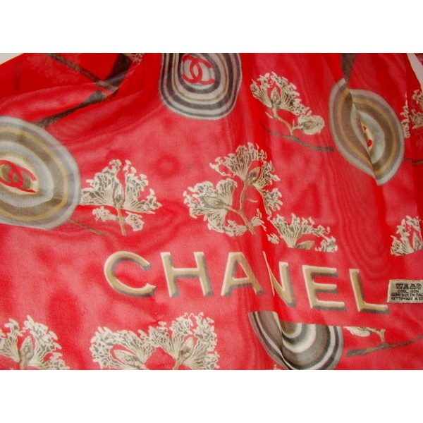Chanel 152X42CM 100% SILK 半透明 圍巾/披肩