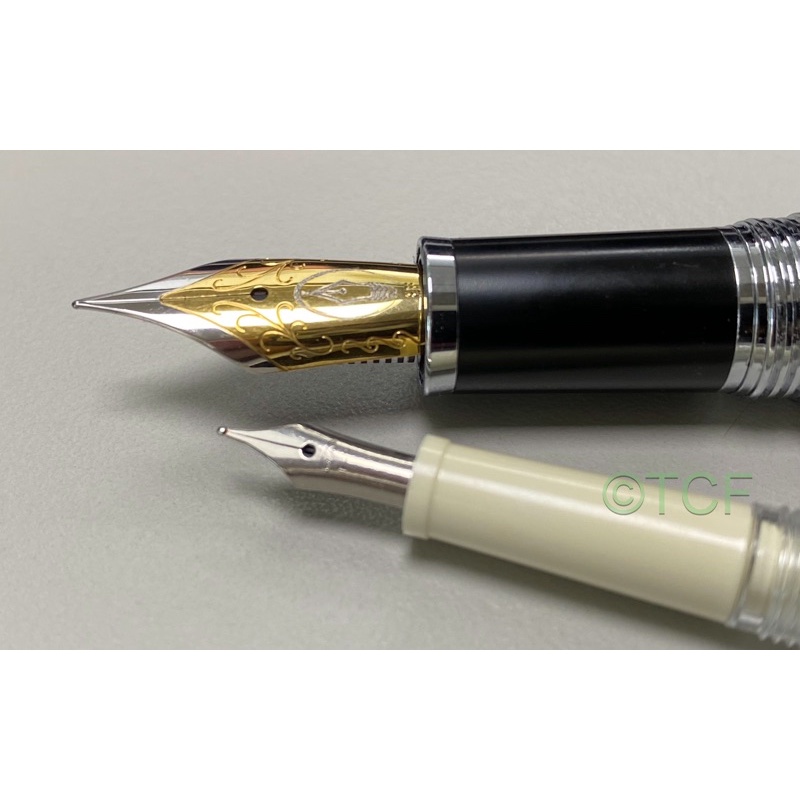 新骨董筆! 日本製 寫樂鋼筆 Sailor Chalana 迷你鋼筆 不鏽鋼F7細字尖 透明筆身筆蓋 白色筆握