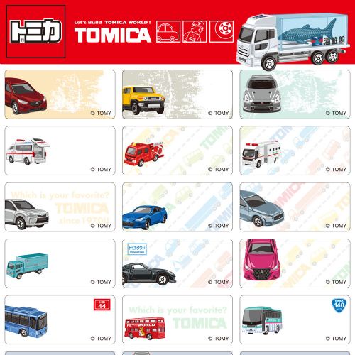 【艾曦Icey】 🔥快速出貨🔥正版授權 防水  多美小汽車 Tomica 中尺寸 姓名貼紙 贈收納夾