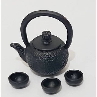 1:12 迷你 袖珍 模型 日式茶壺組+3個小杯 (B) 5B