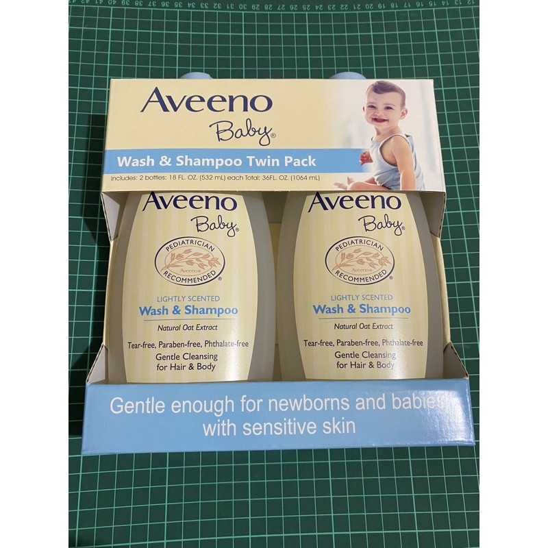 艾惟諾嬰兒沐浴露/嬰兒沐浴乳好市多Aveeno 艾惟諾 baby 寶寶天然燕麥沐浴洗髮乳 ，兩入一組  好市多代購