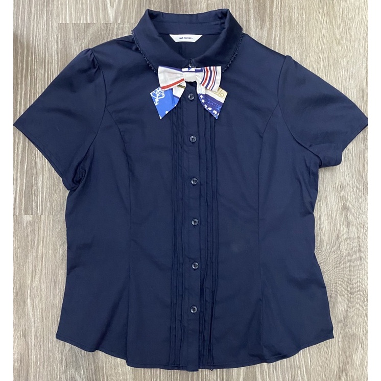 瑪之蜜MA TSU MI海軍風短袖襯衫XL號~9成新~售價650元(購買上衣可以900元加購圖二海軍風及膝裙L號)