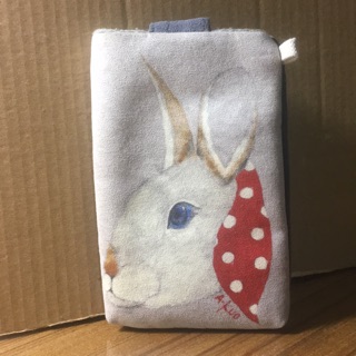 可愛兔子圖案 手機袋 可以放悠遊卡