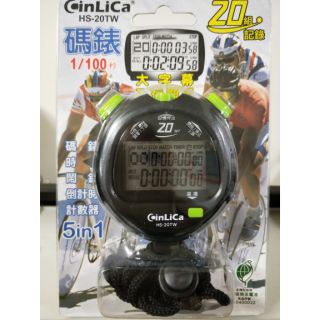 [ CinLiCa 5合1碼錶 HS-20TW ]： 20組記憶/碼錶/時鐘/鬧鐘/倒計時器/計數器功能