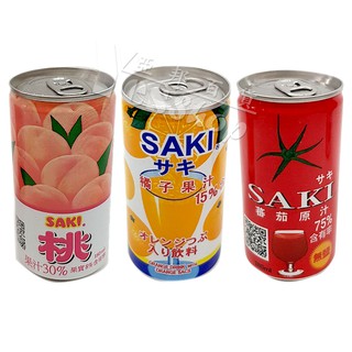 韓國SAKI果汁系列，橘子／水蜜桃／無塩蕃苆汁180ML，超高果汁成分，好喝。(百元出貨)