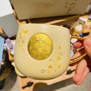 星巴克桂花杯2021款桂花銅牌銅章馬克杯陶瓷咖啡杯禮盒送禮