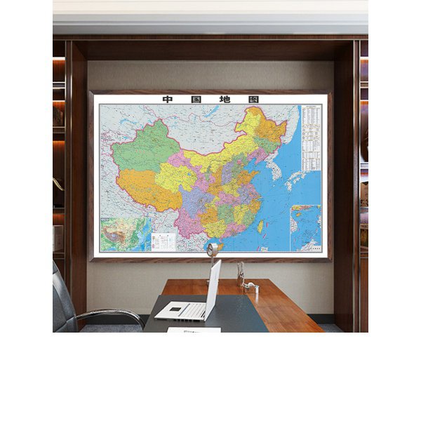 ◤裝飾畫熱銷◢世界地圖背景墻面裝飾客廳掛畫中國各省城市辦公室可標記掛圖定製 t7Hf