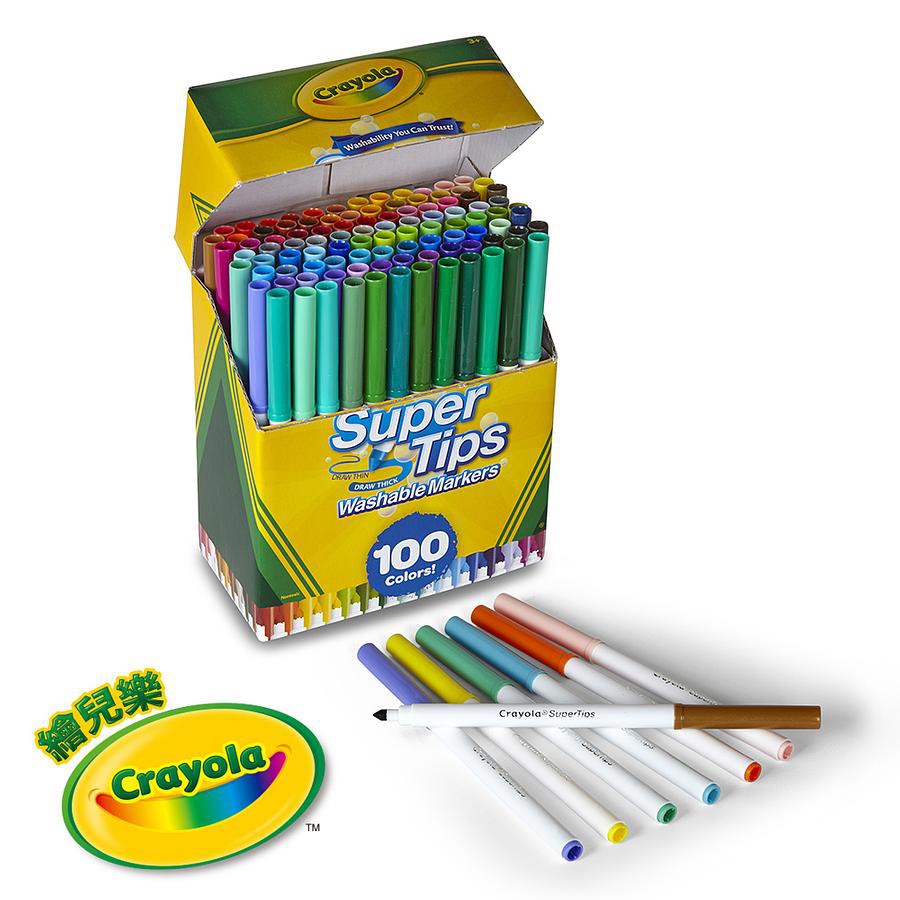 Crayola可水洗細桿錐頭彩色筆/ 100色 eslite誠品
