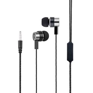 新款 編織布線 入耳式線控手機耳機適用蘋果安卓 有線耳機 線控耳機 3.5mm接頭 三星 OPPO 小米