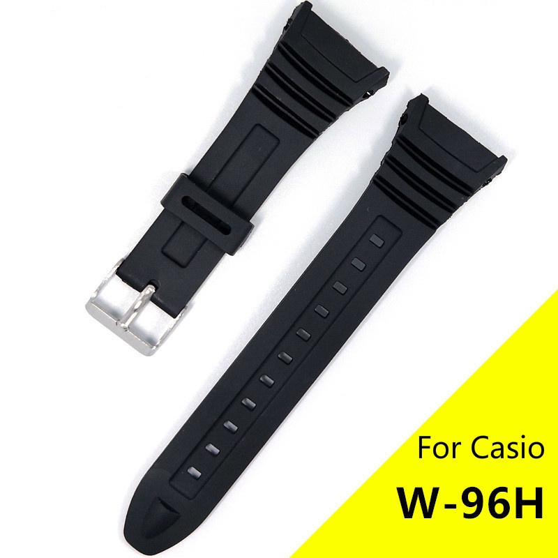 最新產品 適用於卡西歐G-SHOCK gshock W-96H黑色手錶錶帶的樹脂PU錶帶錶帶