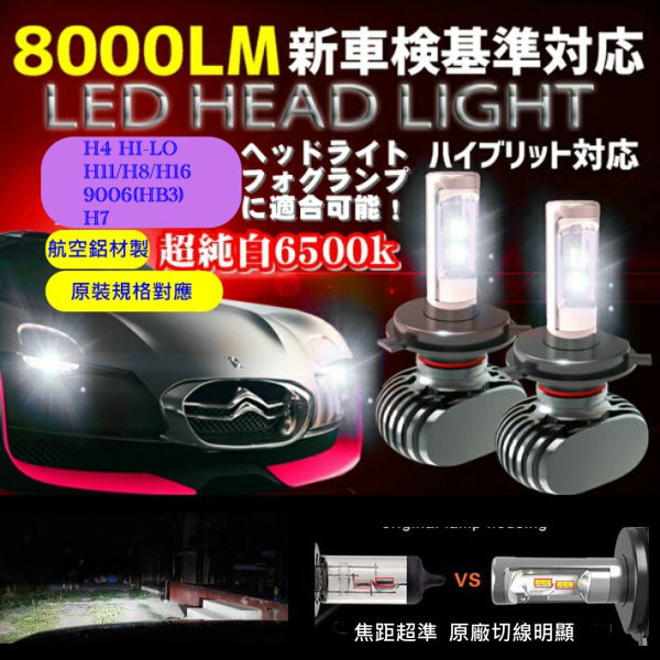 超低價 LED大燈 CSP 晶片 遠近燈 LED燈泡 4000流明6500K超白 H4 H7 H11 H3 9006