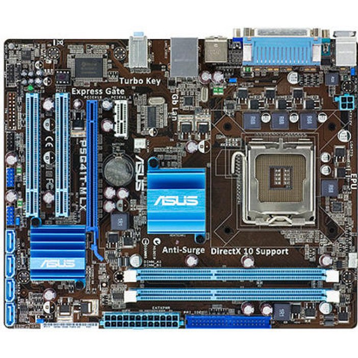華碩 P5G41T-M LX 主機板、775腳位、PCI-E、SATA、內建音、顯、網、支援DDR3 RAM、附檔板