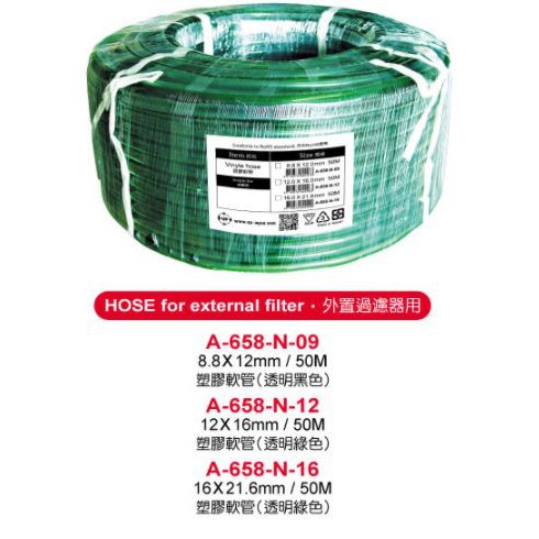 零件 方桶軟管 16/22mm 12/16mm 8.8/12mm  方桶軟管 透明綠色 透明黑色 單位10公分