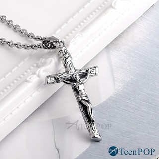 鋼項鍊 ATeenPOP 耶穌苦像 十字架項鍊 男項鍊 中性 個性 AC8096