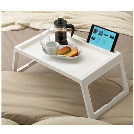 【瑞典IKEA宜家家居】KLIPSK 白色床上托盤 白色托盤 活動桌架托盤架 折疊桌摺疊桌 平板電腦桌 床上桌子移動餐桌