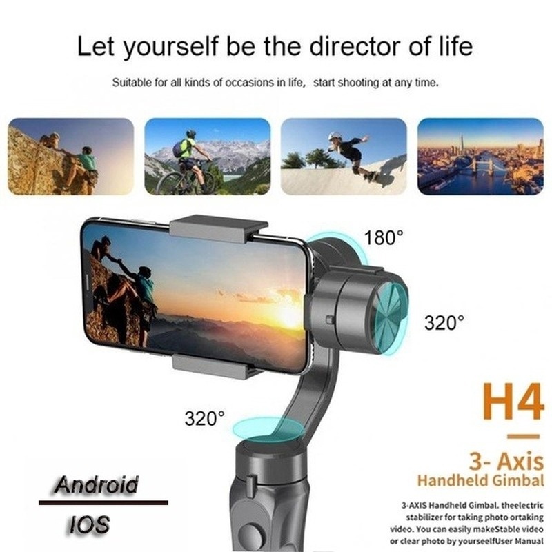 3-Axis Handheld Gimbal Stabilizer, 360 Degree Anti-shake, fo