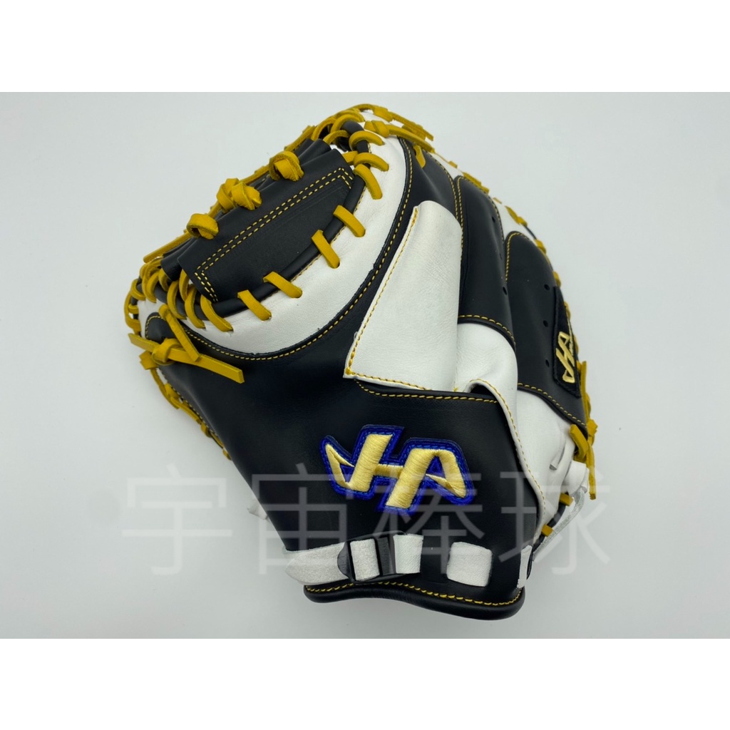 ※宇宙棒球※ HA HATAKEYAMA Pro Model 反手棒壘球手套 捕手 黑/白/黃線 蛇腹設計 超值優惠價