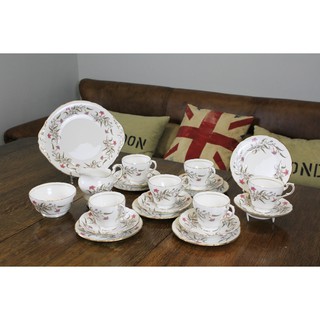 【Sunshine Antiques】PARAGON FANCY FREE 英國骨瓷瓷器茶杯組咖啡杯蛋糕盤糖碗 A.04
