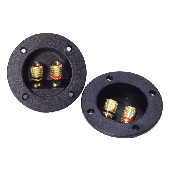 ANV  DIY 喇叭 音箱 專用 旋轉式 接線槽 鍍鎳 純銅鍍金 圓形 (CN-S2P03)一對