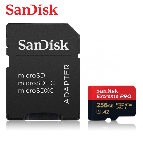 SANDISK 晟碟 256G Extreme PRO A2 V30 microSDXC U3 UHS-I 記憶卡