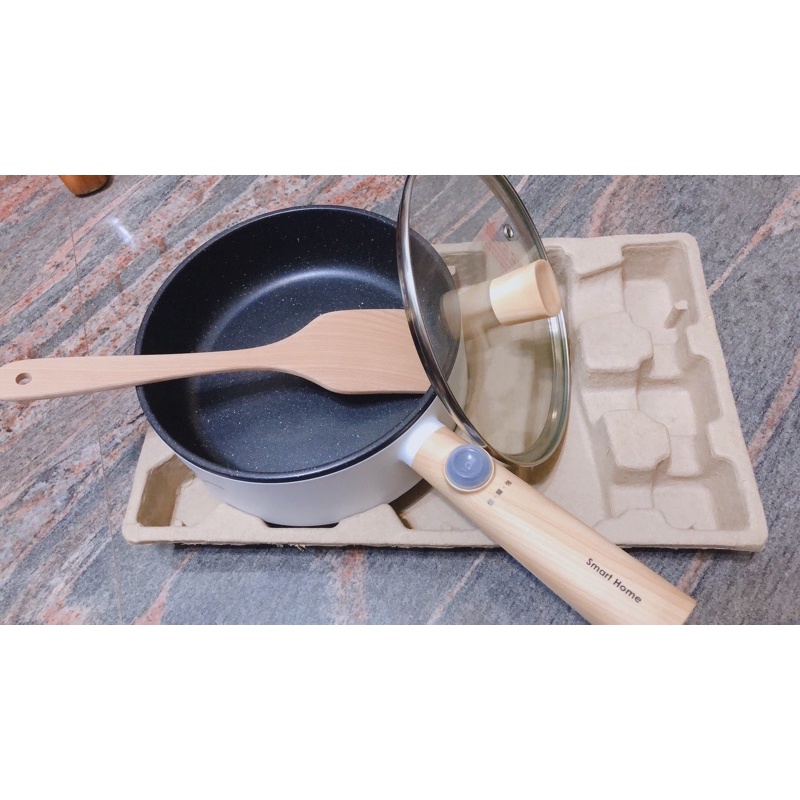 魔力家M18雙層防燙麥飯石不沾電煎烹飪鍋-黑色款-BY011018