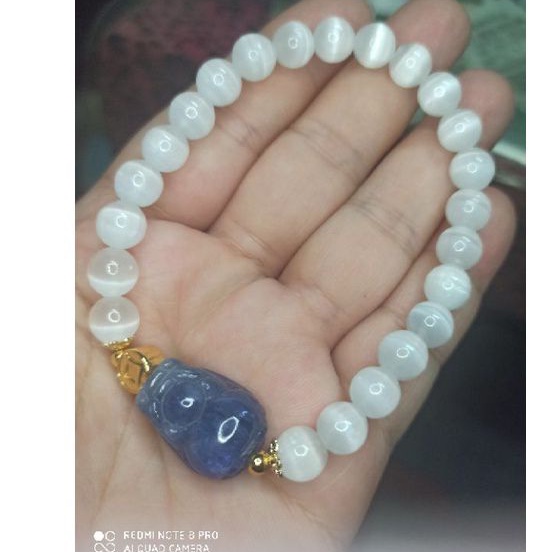 丹泉石貔貅搭超美透石膏手珠