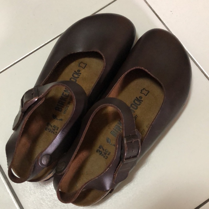 （已換新底）BIRKENSTOCK 勃肯 TATAMI Volga前包涼鞋/娃娃鞋 37/24L6M4 深咖啡