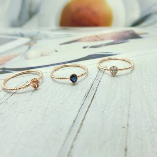 《戒指》3色-氣質款 水滴造型戒指 韓國飾品 玫瑰金 戒指 正韓 戒指女生