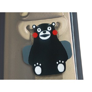 車之嚴選 cars_go 汽車用品【KM-12】日本進口 熊本熊 可愛人偶造型 安全帶鬆緊扣 固定夾