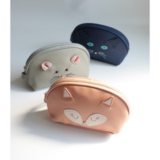 韓系可愛動物立體設計皮革化妝包/手拿包|KLSCAT
